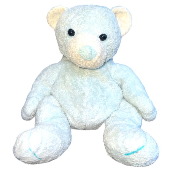 Ty Pluffies Tinker Baby Blue Bear Stuffed Animal plush 2003 Bean Bottom - Picture 1 of 6